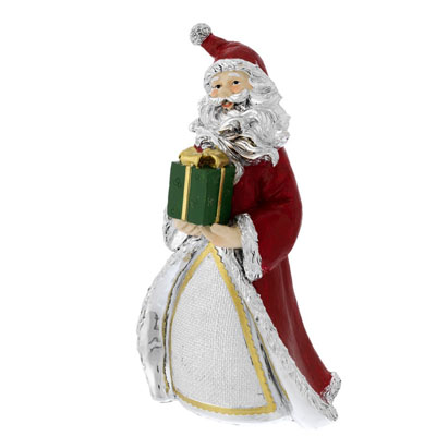 Cornici in argento: Statua Babbo Natale con Dono h.21cm